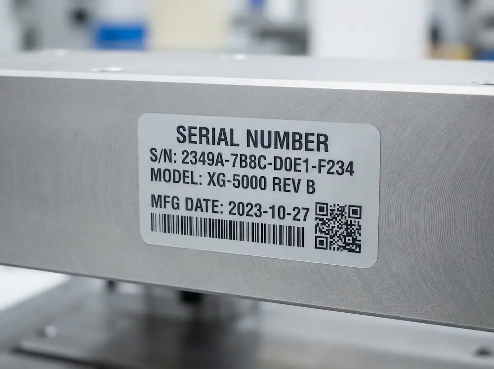 Serial Number Labels custom label design