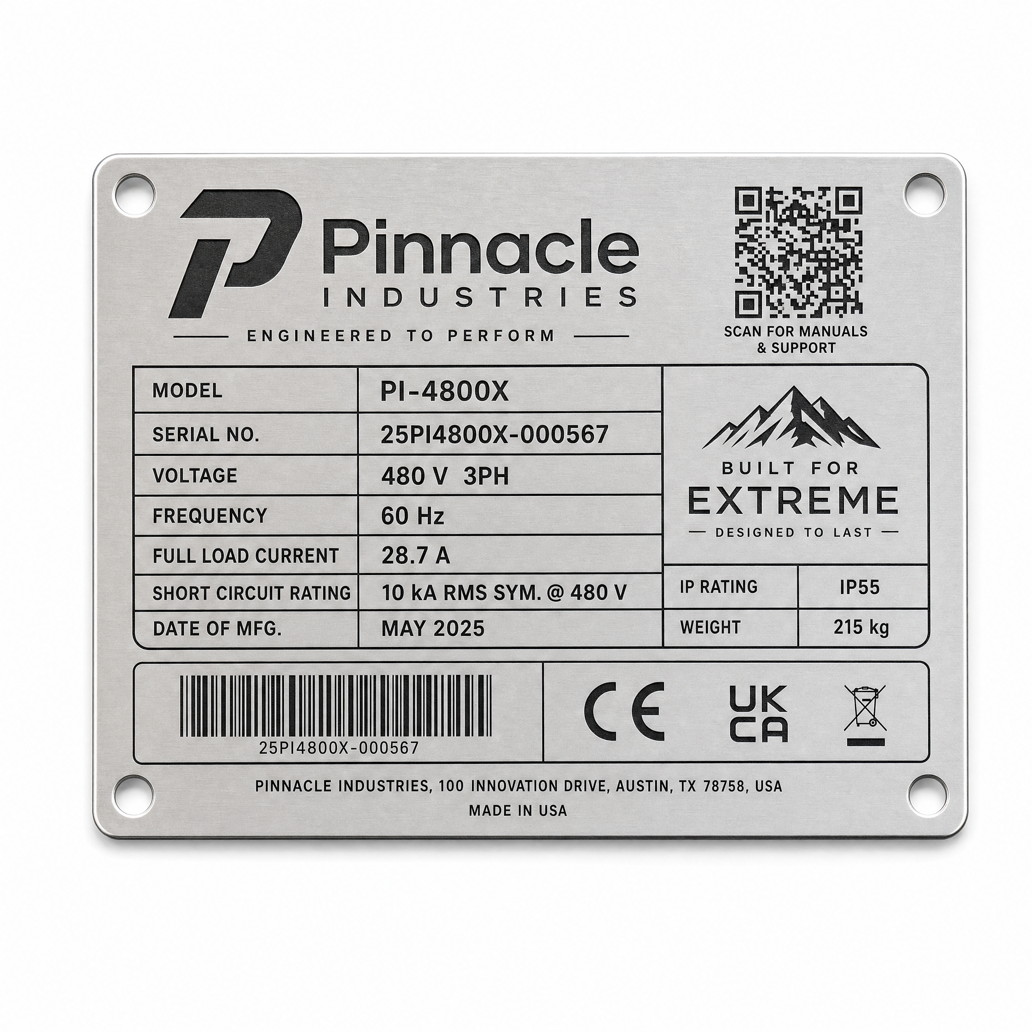 Machine Rating Plates custom label main product image