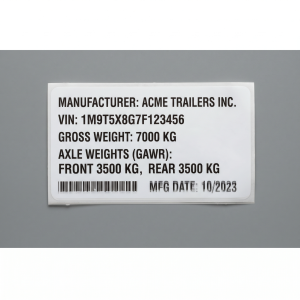 Trailer Identification Labels vinyl sticker style main image