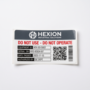 Custom Do Not Use Labels custom printed self-adhesive vinyl label sticker with fictional branded design on a white background