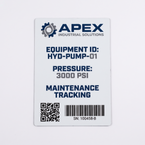 Custom Magnetic Labels custom printed magnetic label with fictional branded design on a white background
